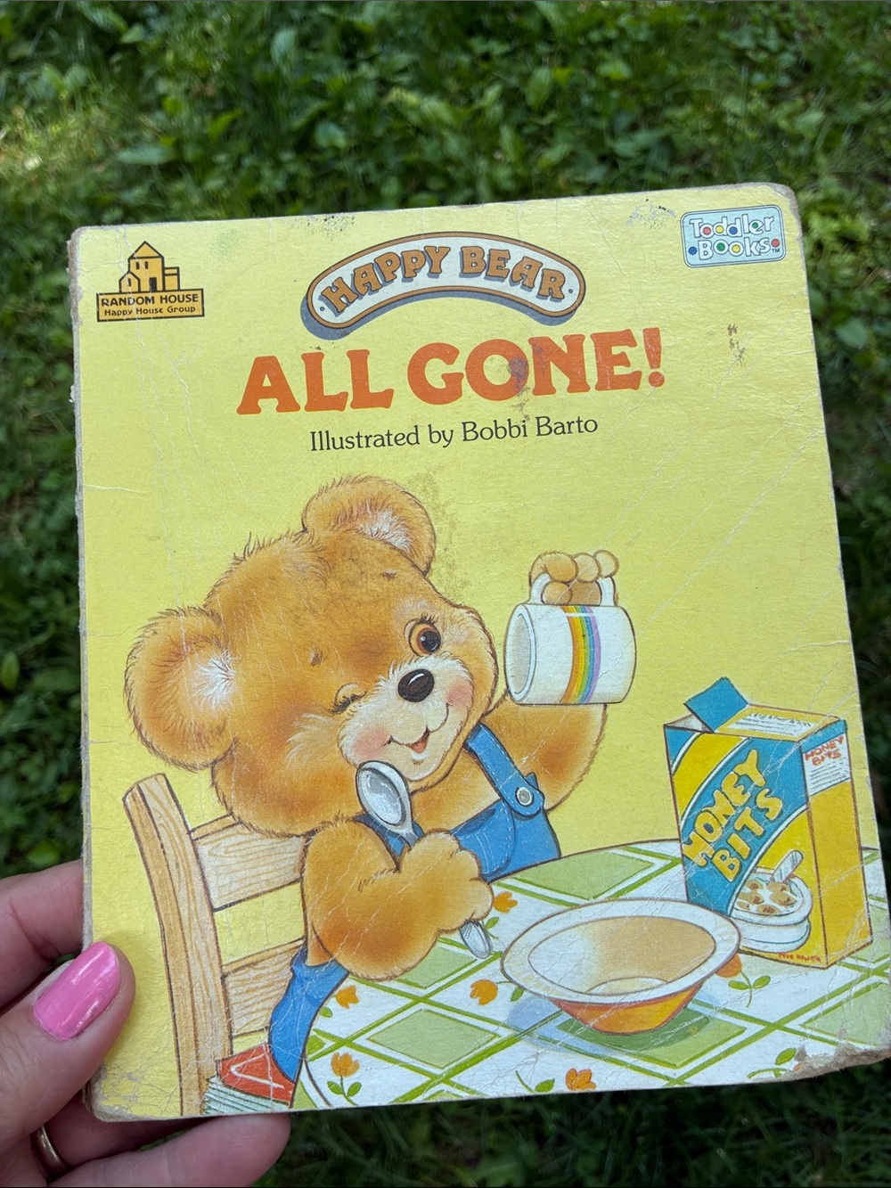 Vintage Happy Bear "All Gone!" Board Book 1988